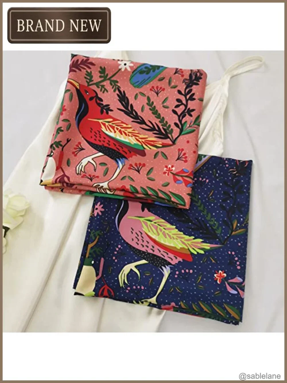Silk Like Satin Large Square Head Scarf for Women - 35